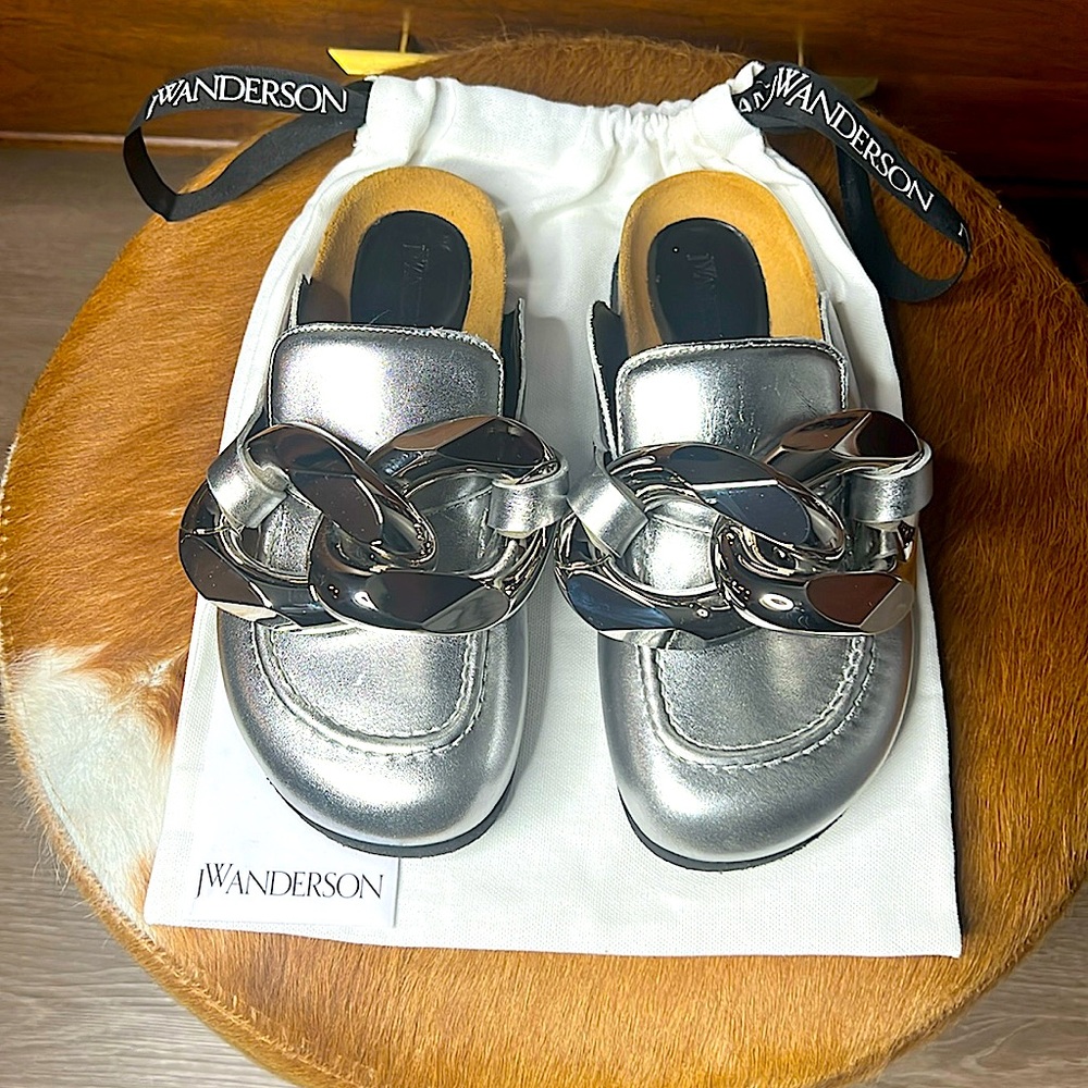 NEW | JW ANDERSON CHAIN LOAFER LEATHER MULES - New w/o box | Sold-out color